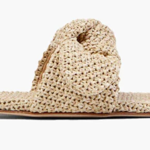 Dear Frances Knot Slide Sandal Slides in Seagrass - Picture 3 of 11